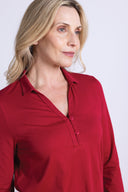 AW25 Collared Jersey Top - Scarlet