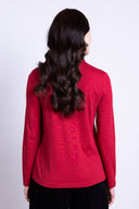 AW25 Collared Jersey Top - Scarlet