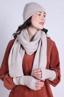 AW25 Plain Knitted fingerless gloves - Sand