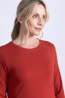 AW25 Rib Jersey Midi Dress - Rust