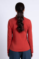 AW25 Rib Polo Neck Top - Rust