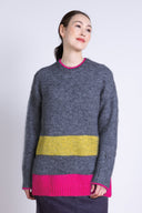 AW25 Block Stripe Longline Jumper - Bright