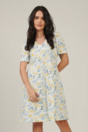 SS27 Short Sleeve V Neck Midi Dress - Multi