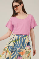 SS27 Frill Sleeve Top - Pink Frosting