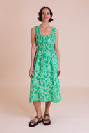 SS26 Ruched Summer Dress - Green