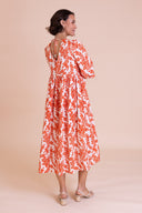 SS26 Tie Back Midi Dress - Tomato