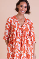 SS26 Tie Back Midi Dress - Tomato