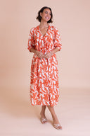 SS26 Tie Back Midi Dress - Tomato