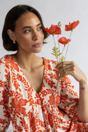 SS26 Tie Back Midi Dress - Tomato