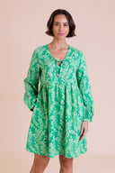 SS26 Bow Detail Tunic Dress - Bright Green