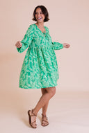 SS26 Bow Detail Tunic Dress - Bright Green