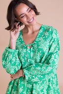 SS26 Bow Detail Tunic Dress - Bright Green