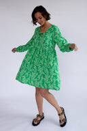 SS26 Bow Detail Tunic Dress - Bright Green