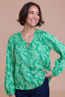 SS26 Gather Tie Smock Blouse - Bright Green
