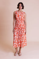 SS26 Smocked Waist Skirt - Tomato
