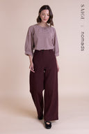 Saige AW25 Wide Leg Jean - Burgandy