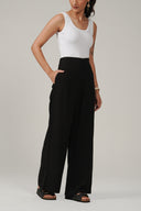 SS27 Wide Leg Trousers - Black