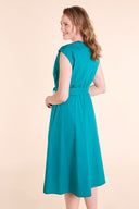 SS25 Fit and Flare Wrap Dress - Emerald