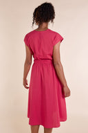 SS25 Fit and Flare Wrap Dress - Lipstick