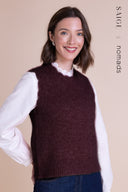 Saige AW25 Recycled Blend Scallop Edge Vest - Burgundy