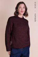 Saige AW25 Recycled Blend Crew Neck Jumper - Burgandy