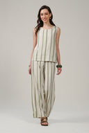 SS27 Printed Linen Trousers - Ecru