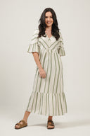 SS27 V Neck Maxi Dress - Ecru