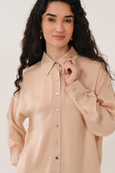 SN4431 Oversized Satin Shirt - Champagne Gold