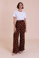 SS26 Minimal Wide Leg Trousers - Chocolate