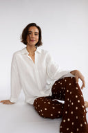 SS26 Minimal Wide Leg Trousers - Chocolate