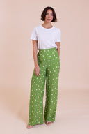 SS26 Minimal Wide Leg Trousers2 - Meadow Green