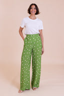 SS26 Minimal Wide Leg Trousers2 - Meadow Green