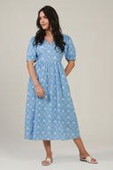 SS27 Puff Sleeve Midi Dress - Provence