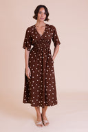SS26 Frill Tea Dress - Chocolate