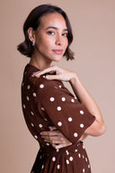 SS26 Frill Tea Dress - Chocolate