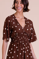 SS26 Frill Tea Dress - Chocolate