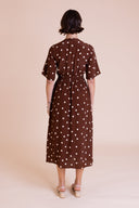 SS26 Frill Tea Dress - Chocolate
