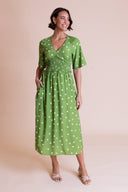 SS26 Frill Tea Dress - Meadow Green