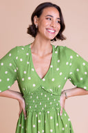 SS26 Frill Tea Dress - Meadow Green
