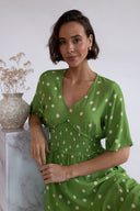 SS26 Frill Tea Dress - Meadow Green