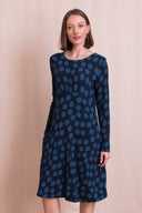 AW26 Textured Jersey Dress - Navy