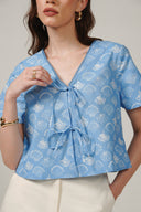 SS27 Tie Front Top - Provence