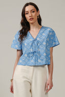 SS27 Tie Front Top - Provence