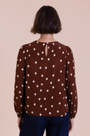 SS26 Shirred Blouse - Chocolate