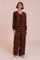 SS26 Tie Front Blouse - Chocolate