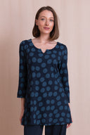 AW26 Notch Neck Tunic Top - Navy