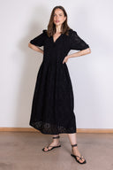 SS26 Broderie Anglais Midi Dress - Black