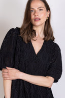 SS26 Broderie Anglais Midi Dress - Black