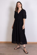SS26 Broderie Anglais Midi Dress - Black