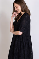 SS26 Broderie Anglais Midi Dress - Black